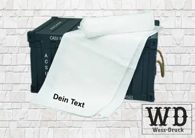 Produktbild von Wessdruck Sporthandtuch bestickt mit deinem Wunsch Text 30x140cm