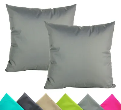 Produktbild von JACK 2er Set 40x40cm Outdoor Kissenhülle Kissenbezug Wasserfest Sitzkissen Lounge Kissen Garten Stuhl Lotus Effekt, Farbe:Grau