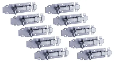 Obrázek produktu pro Alberts 823405 Zámkový šroub, rovný, s plochou rukojetí a pevným očkem, modře pozinkovaný, deska 100 x 44 mm, sada 10 kusů