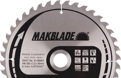 Produktbild von Makita Kreissägeblatt, MAKBLADE 260 x 30 mm, 40 Zähne