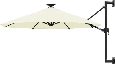 Zdjęcie produktu dla Parasol ogrodowy z LED, ścienny, 300 cm, piaskowy