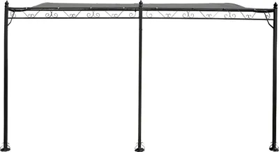 Produktbild von Anbaupergola gebogen aus Metall - 3 x 4 m - Grau