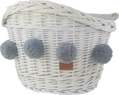 Obrázek produktu pro WikliBOX - Proutěný košík na kolo s bambulkami - 41x33xH29