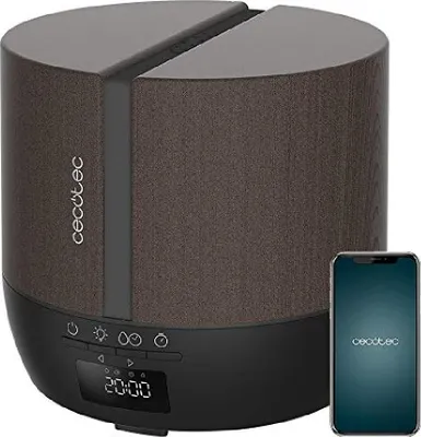 Obrázok produktu pre Cecotec Difuzér vôní PureAroma 550 Connected Black Woody. Kapacita 500ml, LED displej, reproduktor, ovládanie cez Bluetooth