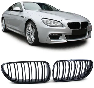 Sport Kühlergrill Doppelsteg SCHWARZ GLANZ passend für BMW 6er F06 F12 F13 2011 – Produktansicht