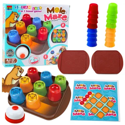 Immagine prodotto di gioco 2 in 1 della ruota e della croce del labirinto delle talpe