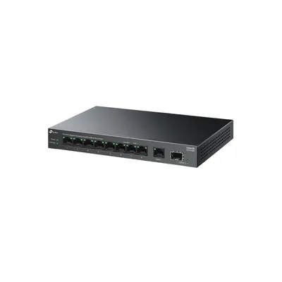 A black TP-Link network switch is shown against a white background.