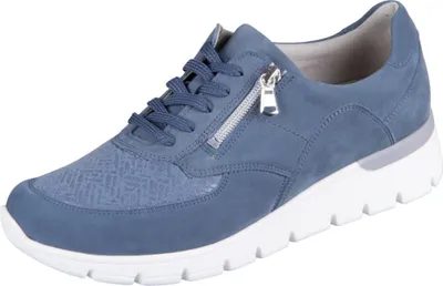 Produktbild von Waldläufer Sneaker OrthoTritt K-Ramona 626K02-321-263, Nubukleder u. Stretch, Blau-denim, Weite K, Fußbett zum Wechseln 39