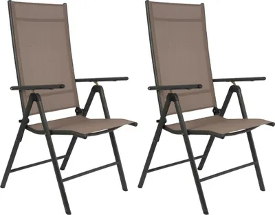 Image de Santiago Set de 2 chaises de camping Santiago - Chaise pliante avec cadre en aluminium - Chaise de plage réglable en 7 positions - Chaises de jardin idéales pour le jardin, le balcon ou le camping - Gris