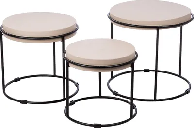 Immagine prodotto di Gilde 3er Set, Beistelltisch, rund, "Rotonda", Eisen, grau, VE 1, H. 47 cm, D. 48.5 cm 59012 4063387590126