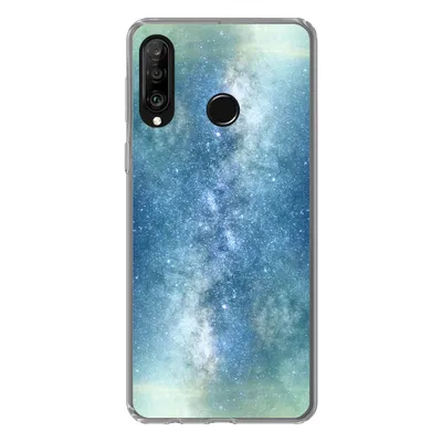 Produktbild von MuchoWow® Handyhülle Schutzhülle Hülle für Huawei P30 Lite Sterne - Himmel - Blau - Jungen - Mädchen - Kinder Silikon Softcase Handy Hülle - Handyhülle