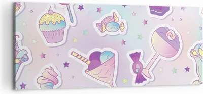 Produktbild von Bild auf Leinwand - Leinwandbild - Süßigkeiten Süßigkeiten Kinder Kuchen - 120x50cm - Wand Bild - Wanddeko - Leinwanddruck - Bilder - Kunstdruck - Leinwand bilder - Wandkunst - AB120x50-2919