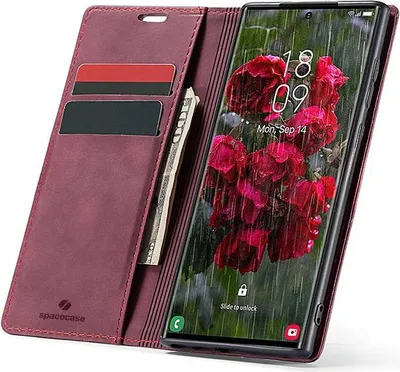 Image de Etui téléphone avec rabat SPACECASE Wallet pour Galaxy S24 Ultra Rouge