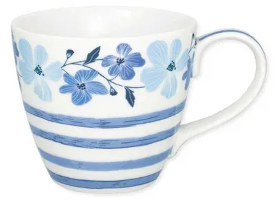 Produktbild von Greengate Becher LAERKE PETIT Weiss mit blauen Blumen Porzellan 300 ml