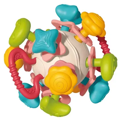 Produktbild von WOOPIE BABY Weiche Rassel 4-in-1 Beißring und sensorisches Spielzeug für Babys ab 0 Monaten
