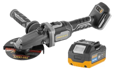 Imagen del producto de Procraft Industrial AG125Cbb Amoladora angular de batería de cabeza plana 20 V 125 mm sin escobillas Solo - sin batería, sin cargador