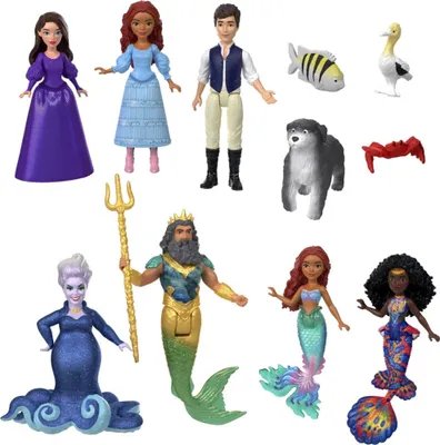 Immagine prodotto di Mattel Disney La Sirenetta Set di bamboline e amici di terra e di mare HND30