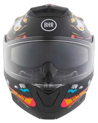 Immagine prodotto di BHR 836 FLIP-UP, Casco Moto Modulare Apribile Omologato ECE 22.06 Con Schermo Parasole e Doppia Visiera Antigraffio, Utilizzo Touring e Cittadino, Zombie Black, XS