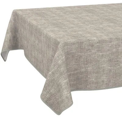 Tischdecke abwischbar in Grau mit Leinendesign 140 x 200 cm eckig Bandkante, Hauptbild