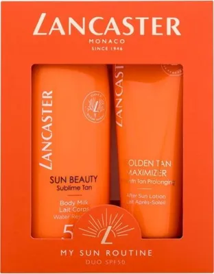 Produktbild von Lancaster My Sun Routine, 15 ml, 175 ml, 125 ml, Sun Beauty - Body Milk SPF50 (175ml) AQUA/WATER/EAU, DIISOPROPYL ADIPATE, DICAPRYLYL CARBONATE,..., 2 Stück(e)