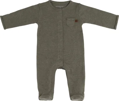 Produktbild von Baby's Only Strampler mit Füßen Melange - Khaki - 62 - 100% Baumwolle