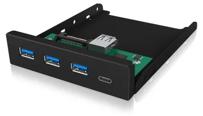 Produktbild von IB-HUB1418-i3 (schwarz, 3x USB 3.0 Type-A, 1x USB Type-C)