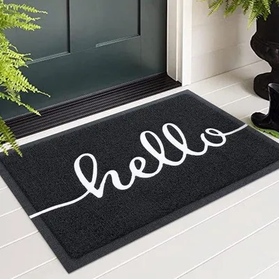 Produktbild von Unyqoos® Schmutzfangmatte aus PVC 60 x 90 cm – waschbare Türmatte für Innen & Außen, rutschfest, schwarz