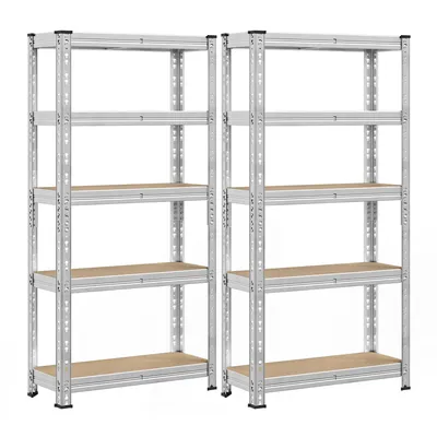 Produktbild von Kellerregal, 2er Set, 30 x 75 x 150 cm, 875 kg belastbar, mit verstellbaren Ablagen