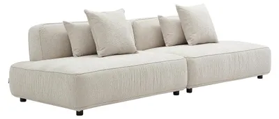Produktbild von 5-Sitzer Ecksofa modular in beigem Chenille-Stoff LELACO