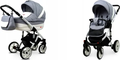 Produktbild von BabyLux® Lilly | 2in1 Kinderwagen Set | Silver | Kombikinderwagen | Kinderwagenset | Buggy + Bab