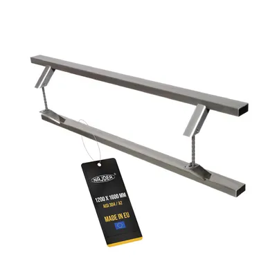 Produktbild von NAJDER Türgriff 45°, Stangengriff, Stoßgriff, Edelstahl, 1200 x 1600 mm, Beidseitig, 2 Stück, Gebürstete Stahlstruktur, Inklusive Montageteile, AISI 304 / A2, Silber,