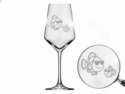 Produktbild von Exoda Weinglas Clownfisch mit Baby 1 Stück 350 ml spülmaschinenfest