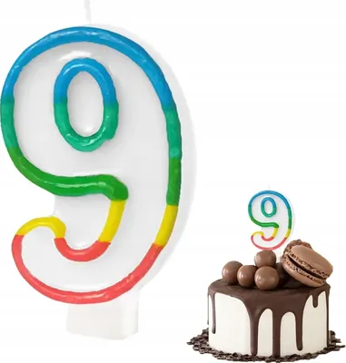 Immagine prodotto di Candela per festa di compleanno Numeri colorati 9 Numeri per la festa
