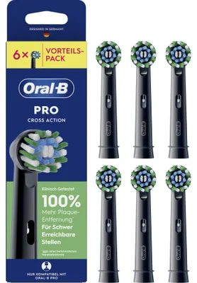 Image de Oral-B Lot de 6 brossettes, noir Pro CrossAction