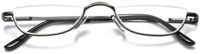Zdjęcie produktu dla Okulary korekcyjne - półokularowe, z metalową górną częścią - szare