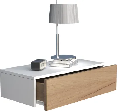 Image de Meuble de nuit | Tiroir mural | Tableau mural | Table de chevet | Dimensions env. H. 15 x W. 60 x D. 30 cm - Usal M 60 cm