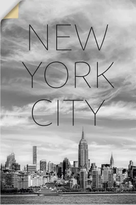 Produktbild von ARTland Wandbild, selbstklebend NYC Midtown Manhattan | Text & Skyline Größe: 80x120 cm
