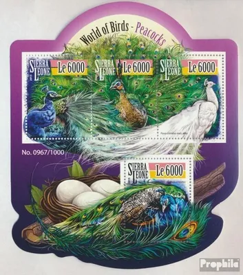 Produktbild von Briefmarken Sierra Leone 2015 Mi 6532-6535 Kleinbogen (kompl. Ausg.) postfrisch Pfauen