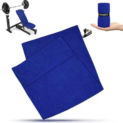 Produktbild von Famanu Fitnesshandtuch mit Mikrofaser und Badestoffstruktur - marineblau, 120 x 50 cm