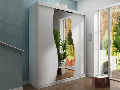 Obrázek produktu pro Zrcadlová šatní skříň 150 cm ELVIRA 4 - bílá