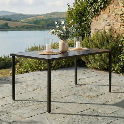 Produktbild von Gartentisch AZALEA 140x80cm, schwarz -  Outdoor Tisch wetterfest für Garten Balkon & Terrasse, Terrassentisch für 6 Personen, Stabil & pflegeleicht Tisch für draußen