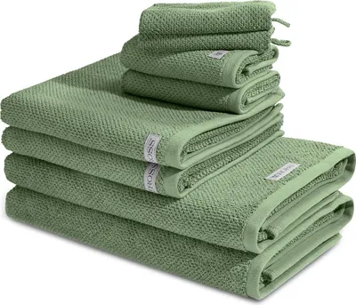 Produktbild von Ross Selection 2 X Wasch- 2 X Gäste- 2 X Dusch- 2 X Handtuch im Set Frottee aus Bio Baumwolle 540 g/m², Weich saugstark und schnell trocknend, Gewebte Bordüre in vielen Farben