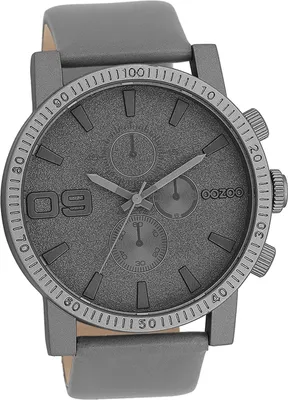 Produktbild von Oozoo Leder Herren Uhr Analog Quarzuhr Armband dunkelgrau Timepieces D2UOC11312