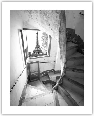 Produktbild von Poster - Poster ohne Rahmen - Treppe Turm Eiffel - 40x50 cm - Wand Bild - Wanddeko - Wandbilder - Kunstposter - Wandposter - Bilder - Kunstdruck - Wanddekoration - Wandbild - P2XPA40x50-5155