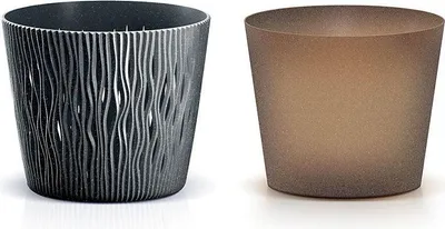 Two planters are shown side-by-side against a white background.