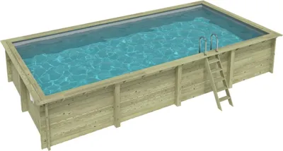 Produktbild von Pool AQUA 8.5 x 4.35 - H.1.45 m, grau, auf Rahmen - ohne Betonieren