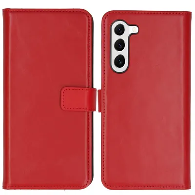Imagen del producto de Funda de Cuero Auténtico tipo Libro para Samsung Galaxy S23 - Rojo