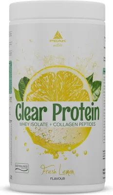 Immagine prodotto di Clear Protein - 450 g gusto Limone fresco I 15 porzioni I proteine isolate del siero di latte di alta qualità + peptidi di collagene I BODYBALANCE