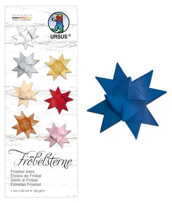 Obrázek produktu pro Skládací pásky Fröbel stars 130g/m2 1x50cm PU=100 kusů královská modrá