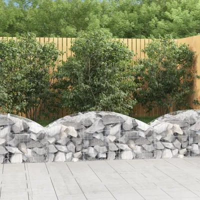 Obrázek produktu pro The Living Store Gabion s vysokým obloukem 150x50x40/60 cm Pozinkované železo